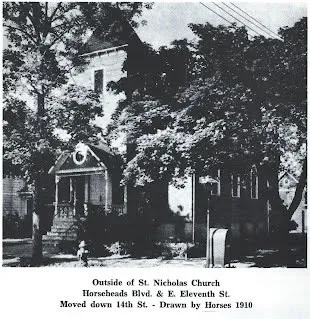 Former church in 1910. Source: Parish Web site