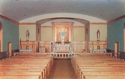 Postcard of interior, 1958.