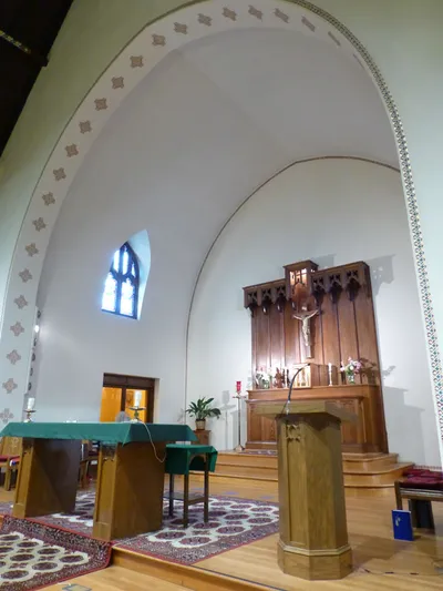 Sanctuary seen from angle.