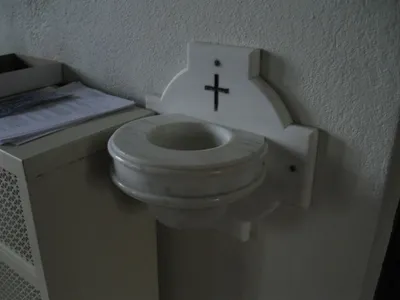 Holy water font.