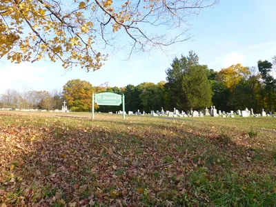 Parish cemetery down the road from the church.