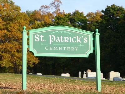Cemetery sign.