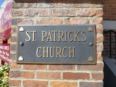 Plaque on church.
