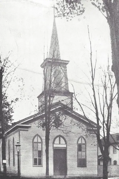 Exterior of original church used for 1848-1889.