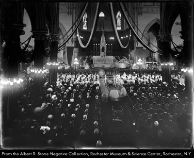 Bishop McQuaid funeral Mass, 1909. Source: Albert R. Stone Negative Collection