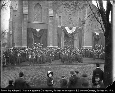 Bishop McQuaid funeral Mass, 1909. Source: Albert R. Stone Negative Collection