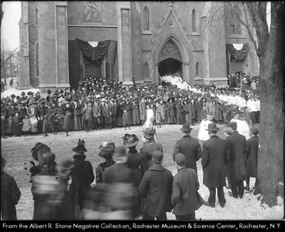 Bishop McQuaid funeral Mass, 1909. Source: Albert R. Stone Negative Collection