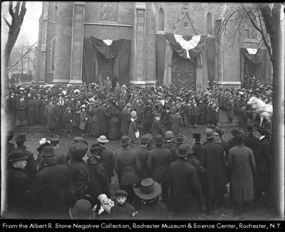 Bishop McQuaid funeral Mass, 1909. Source: Albert R. Stone Negative Collection