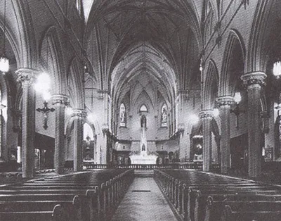 Interior shortly before demolition, 1937. Source: Diocese of Rochester in America