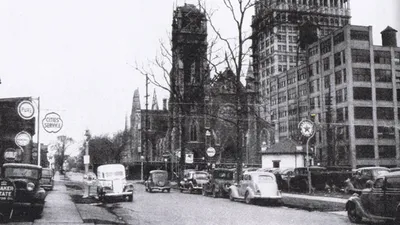 View of Cathedral during 1938 demolition.