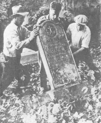 Removal of graves from the former St. Patrick cemetery. Remains were relocated to Holy Sepulchre in Charlotte.