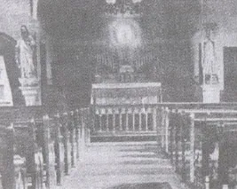 Interior of St. Feehan, 1910. Source: A Work In Progress: St. Pius the Tenth Parish, the First 150 Years