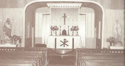 Interior, 1954? Source: The Story of Ten Years - St. Pius X Church 1954-1964