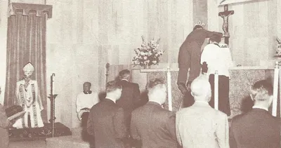 Dedication of the first church, May 1957. Source: The Story of Ten Years - St. Pius X Church 1954-1964