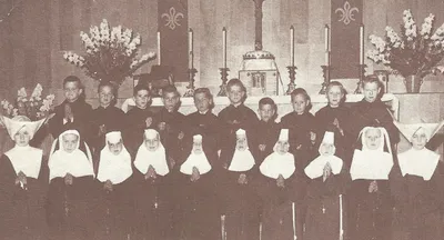 View of sanctuary, late 1950s. Source: The Story of Ten Years - St. Pius X Church 1954-1964