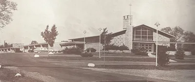 Exterior of first church. Source: The Story of Ten Years - St. Pius X Church 1954-1964