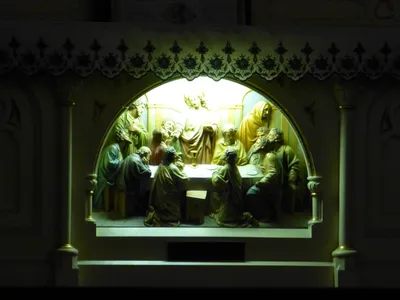 Last Supper relief in high altar.