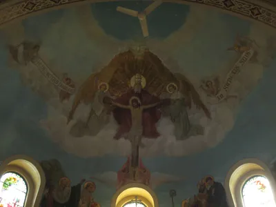 Sanctuary ceiling painting.