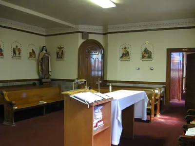 Back left corner.