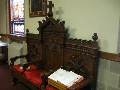 Celebrant's chair (now in the sanctuary of the church).