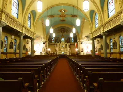 Interior, lit up.