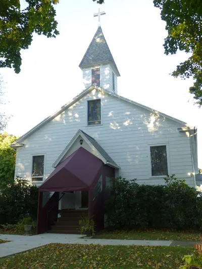 Front of the church, from angle.