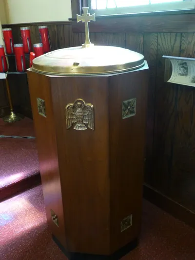 Baptismal font.