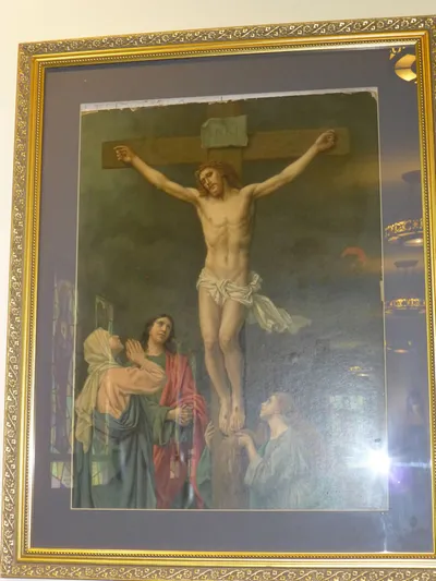 Crucifixion painting.