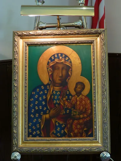 Our lady of czestochowa painting.