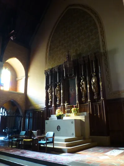 High altar seen from angle.