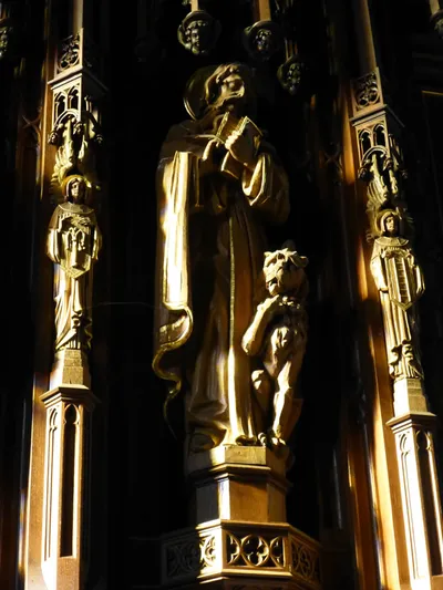 Statue in reredo.