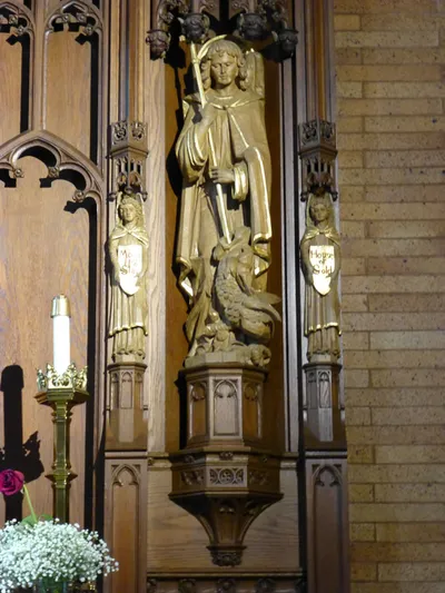Statue in reredo.