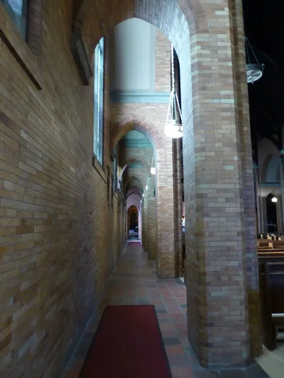 View down the arches on the left side.