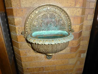 Holy water font.