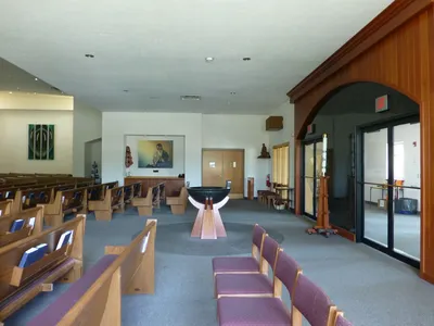Baptistry and back of the church.