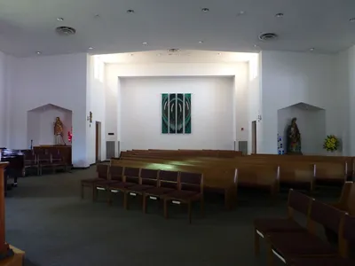 Right side seating, and former sanctuary (prior to the 1998 renovation).