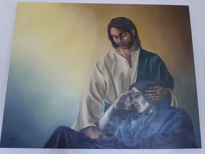 An original painting entitled "Christ the Healer."