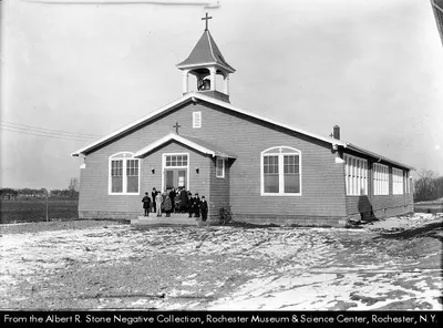 Former church, 1920. Source: Albert R. Stone negative collection