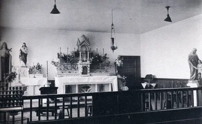 Sanctuary of former church, 1925. Source: St. Theodore Church (1975 self-titled history book)