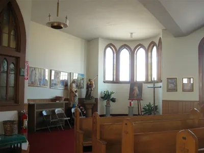 Back left corner.