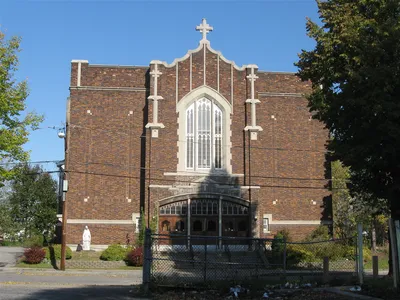 Front of the church.