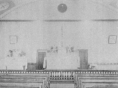 Original sanctuary, undated. Source: One Hundred Years in God's Service (parish history)