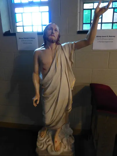 Statue of Christ in sacristy.