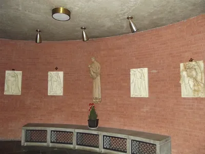 Stations of the cross and St. Anthony statue.