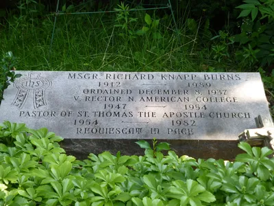 Gravesite of former pastor.