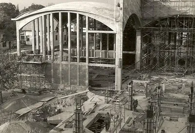 Construction of present church.