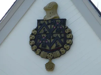 Crest above main entrance.