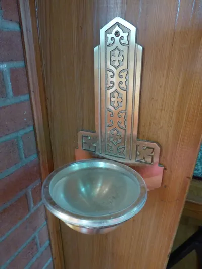 Holy water font.