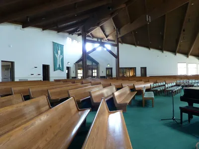Back of the church seen from the front right corner.
