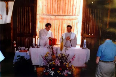 Sanctuary of barn church.